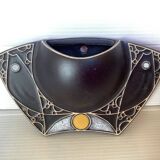 Asymmetrical black flower vase