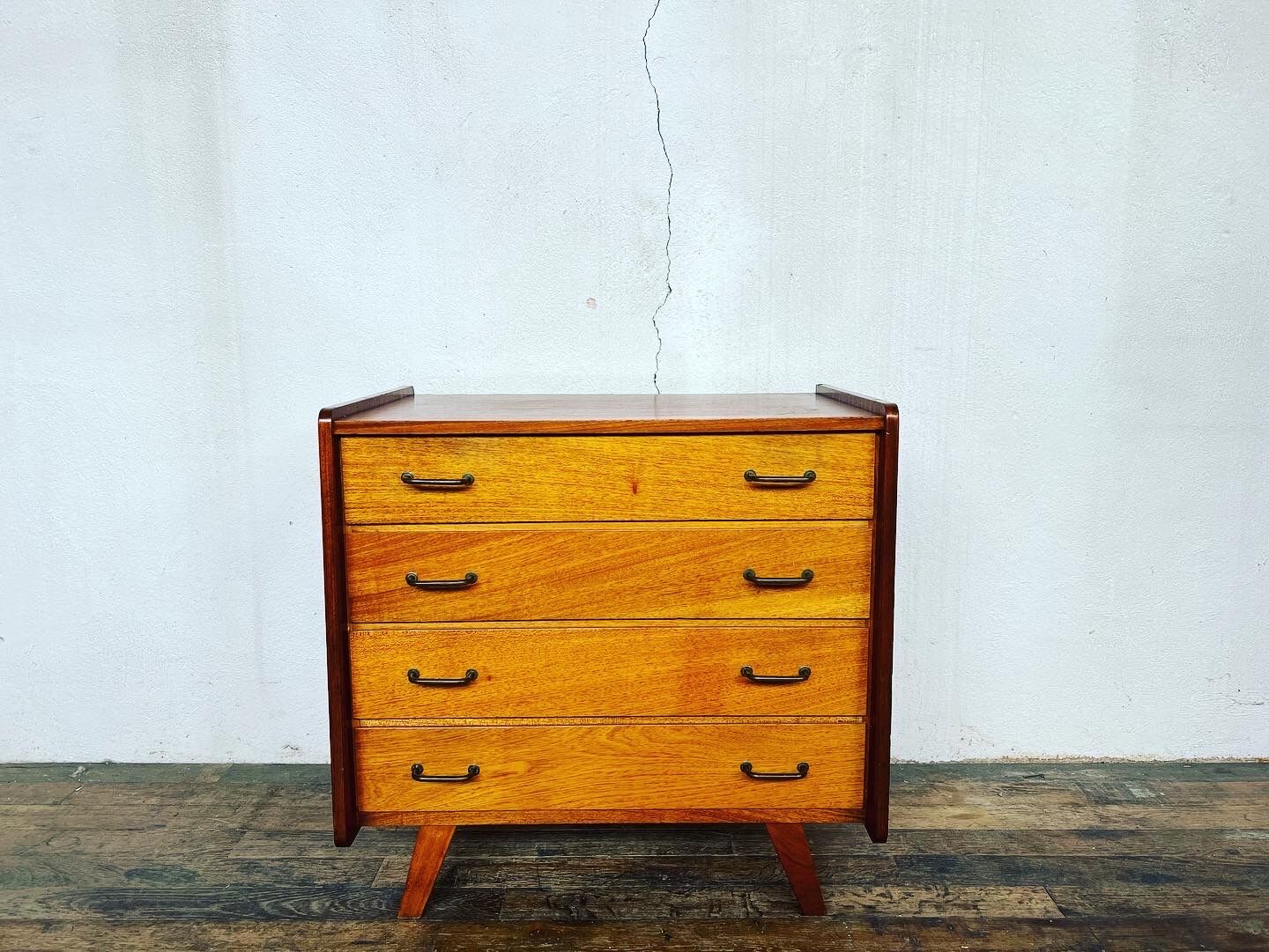 Vintage compass feet chest of drawers 1950 1960