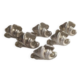 Set of 6 solid silver knife holders