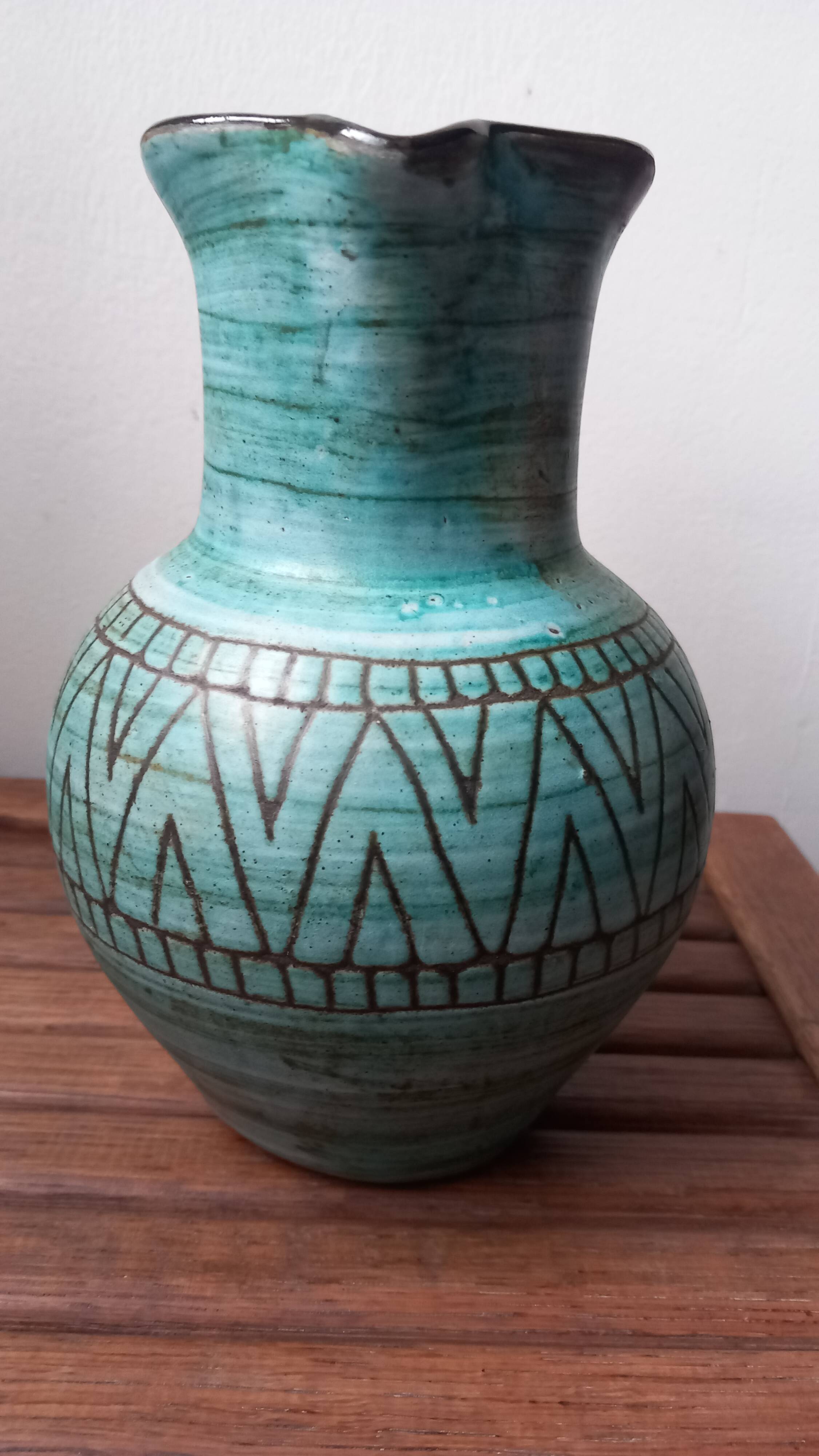 Vintage pitcher signed Maunier Vallauris