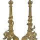 Pair of gilded bronze andirons decorated with serpents.