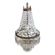 Lustre montgolfiere art deco a pampilles