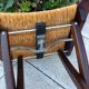 Tabouret  en bois paillé / vintage années 50-60