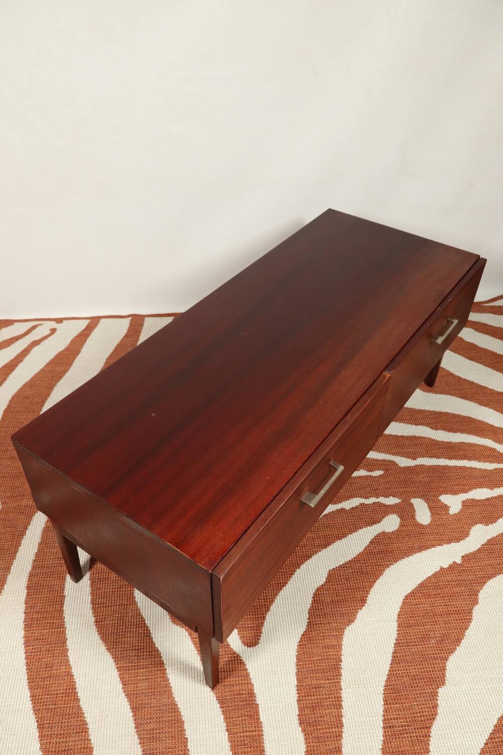 Vintage low board chest of drawers mid century modern design palisander color 1970