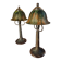 pair of bronze bedside lamps 38x18 art nouveau style, electrical working