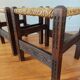 Pair of handcrafted stools from Friuli in carved wood, Italy, circa 1960.