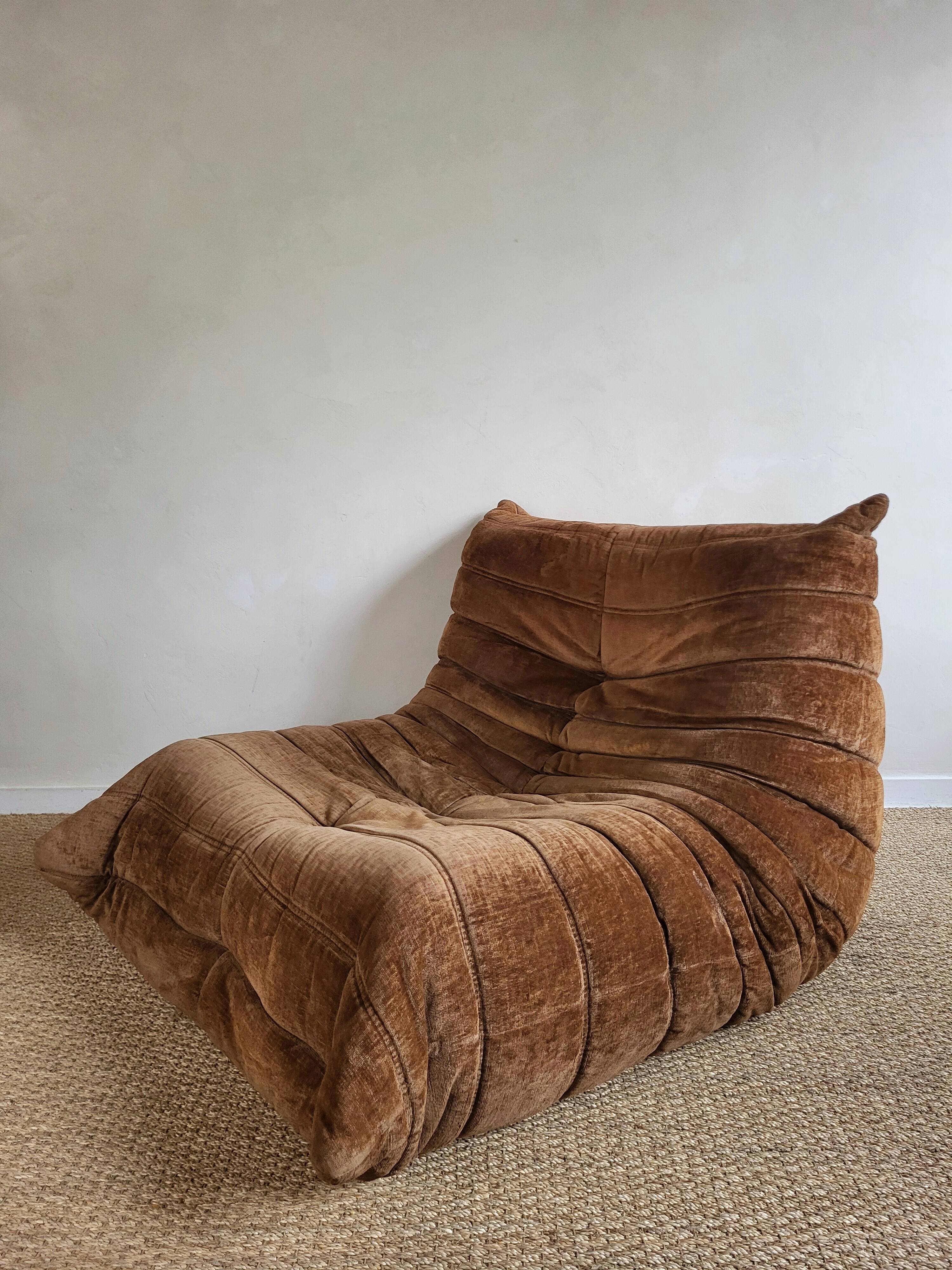 Togo velvet armchair