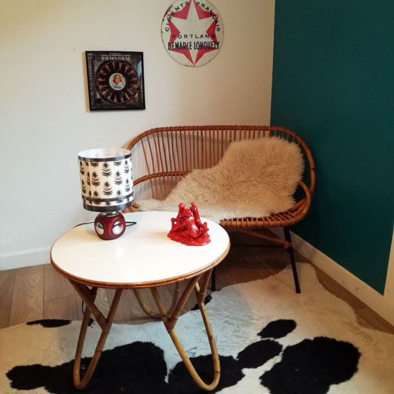 Bamboo and white coffee table