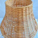 Wooden foot lamp rattan lampshade