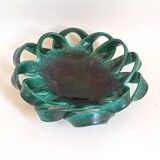 Fruit bowl or woven ceramic pocket tray signed Ceramid 1960s Diameter 32.3 m