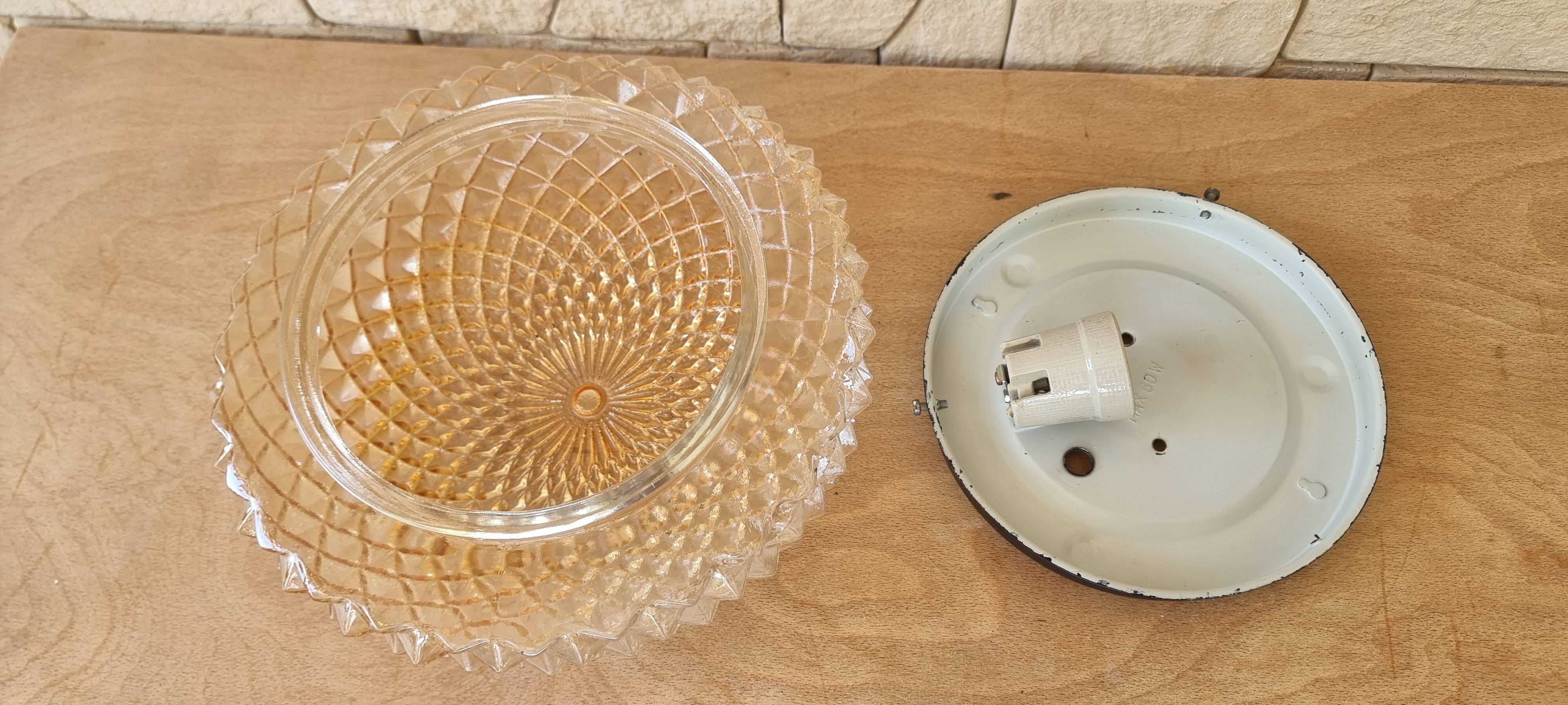 Pair of smoked glass ceiling lights