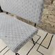 Banc, banquette vintage en tissu et métal style Knoll