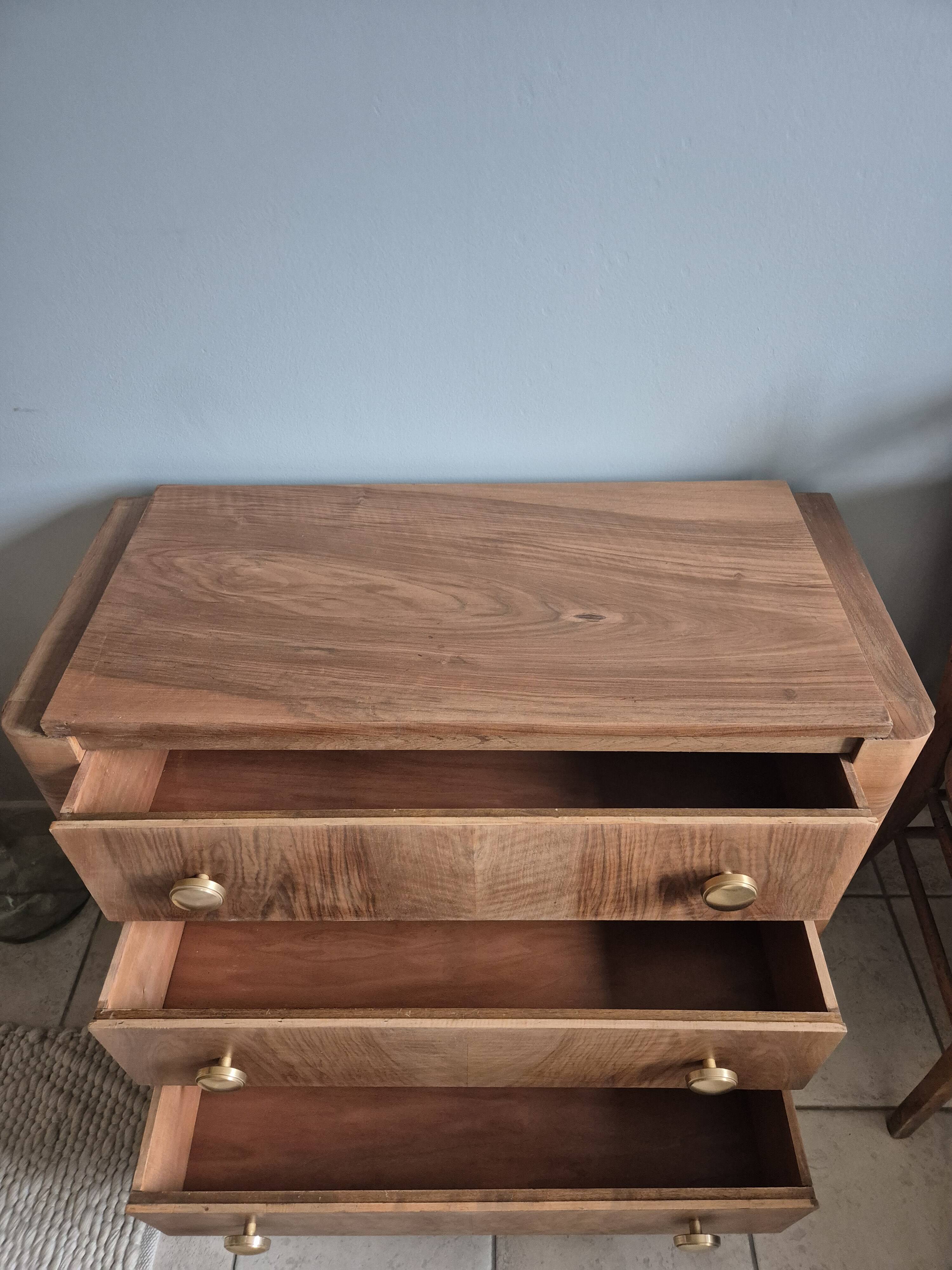 Vintage art deco burr walnut chest of drawers