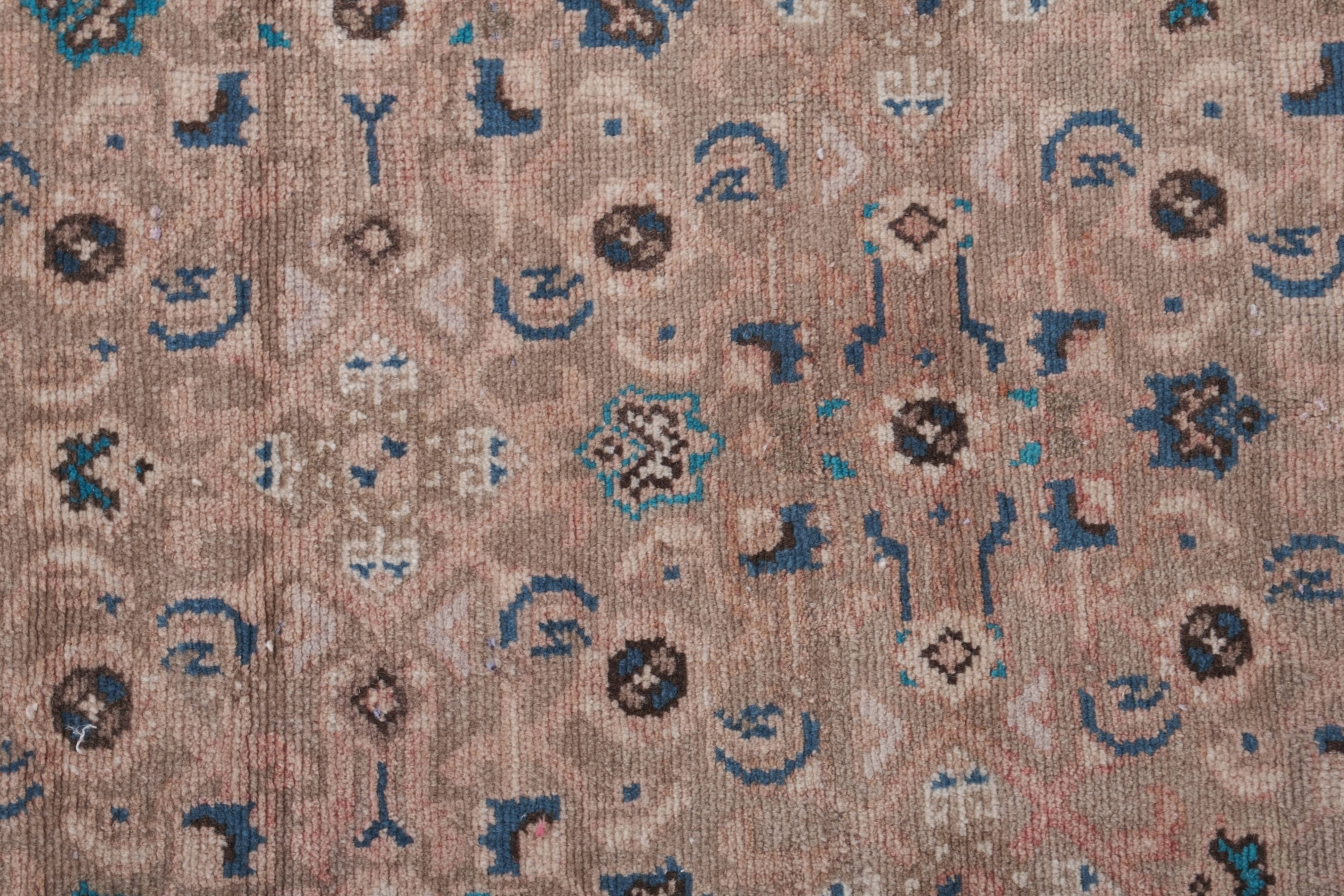 Vintage Turkish Oushak Handwoven Rug 97x417 cm