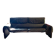 Black leather two-seater sofa