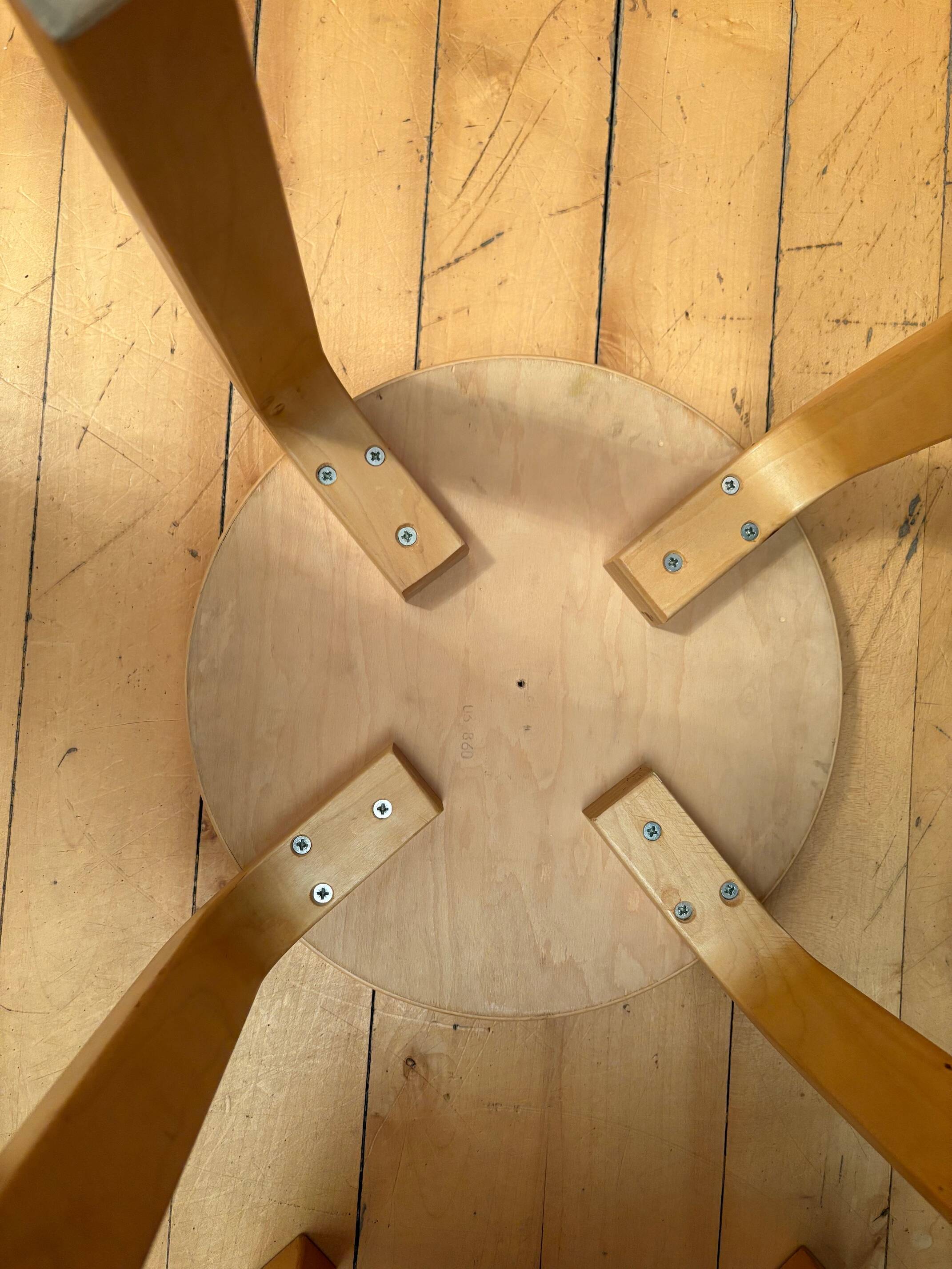 Pair of NE60 stools designed by Alvar Aalto, Artek, Finland, 1980s