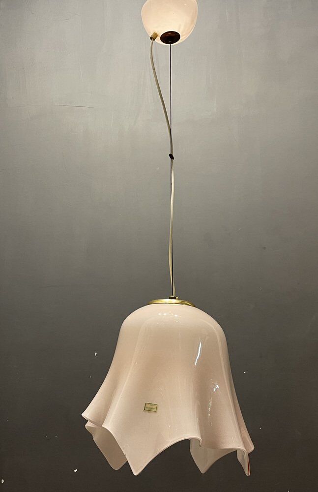 Pink Murano Glass Light Pendant by De Mayo