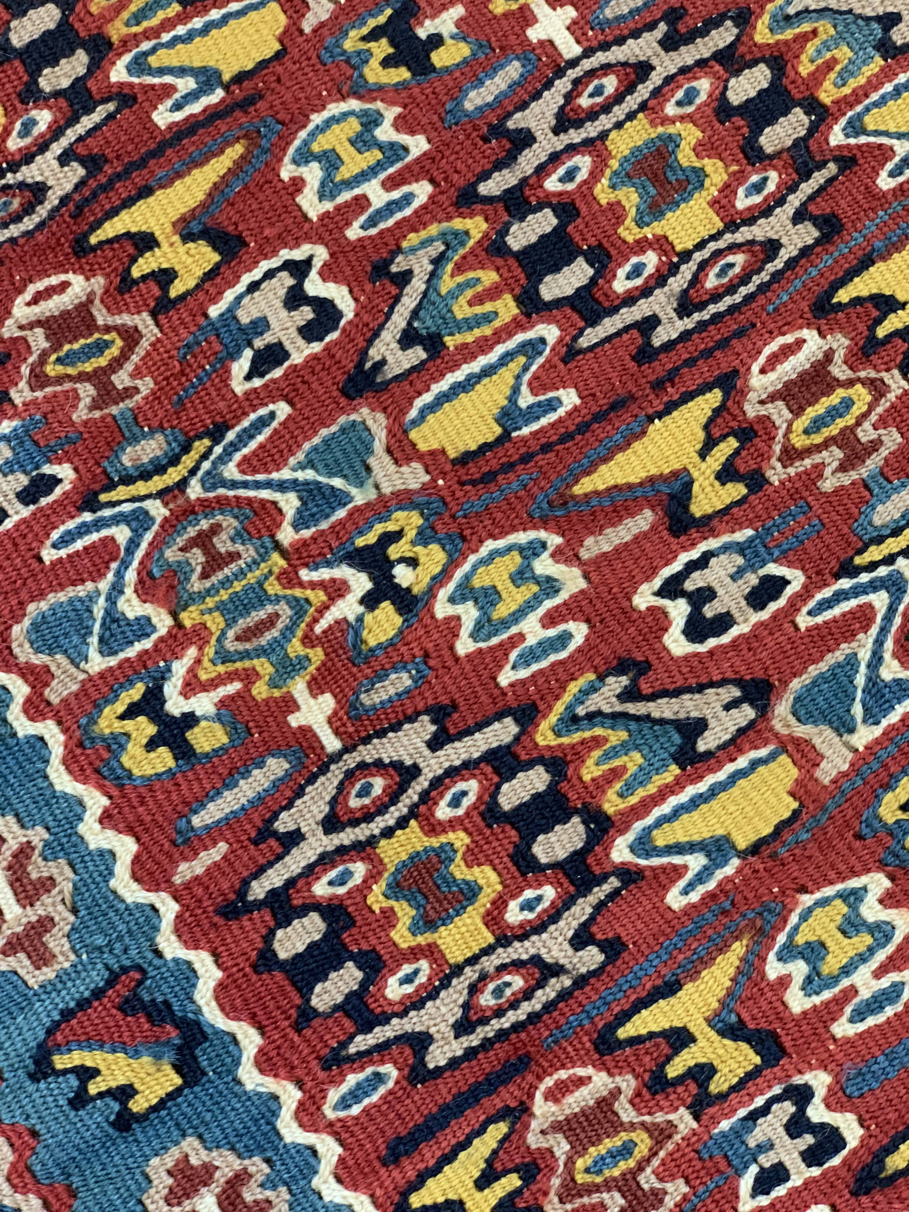 Pair Of New Persian Kilims Handwoven Kurdish Senneh Area Rugs- 115x166cm