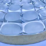 Vintage aluminum and glass ceiling light by Peill & Putzler 1970