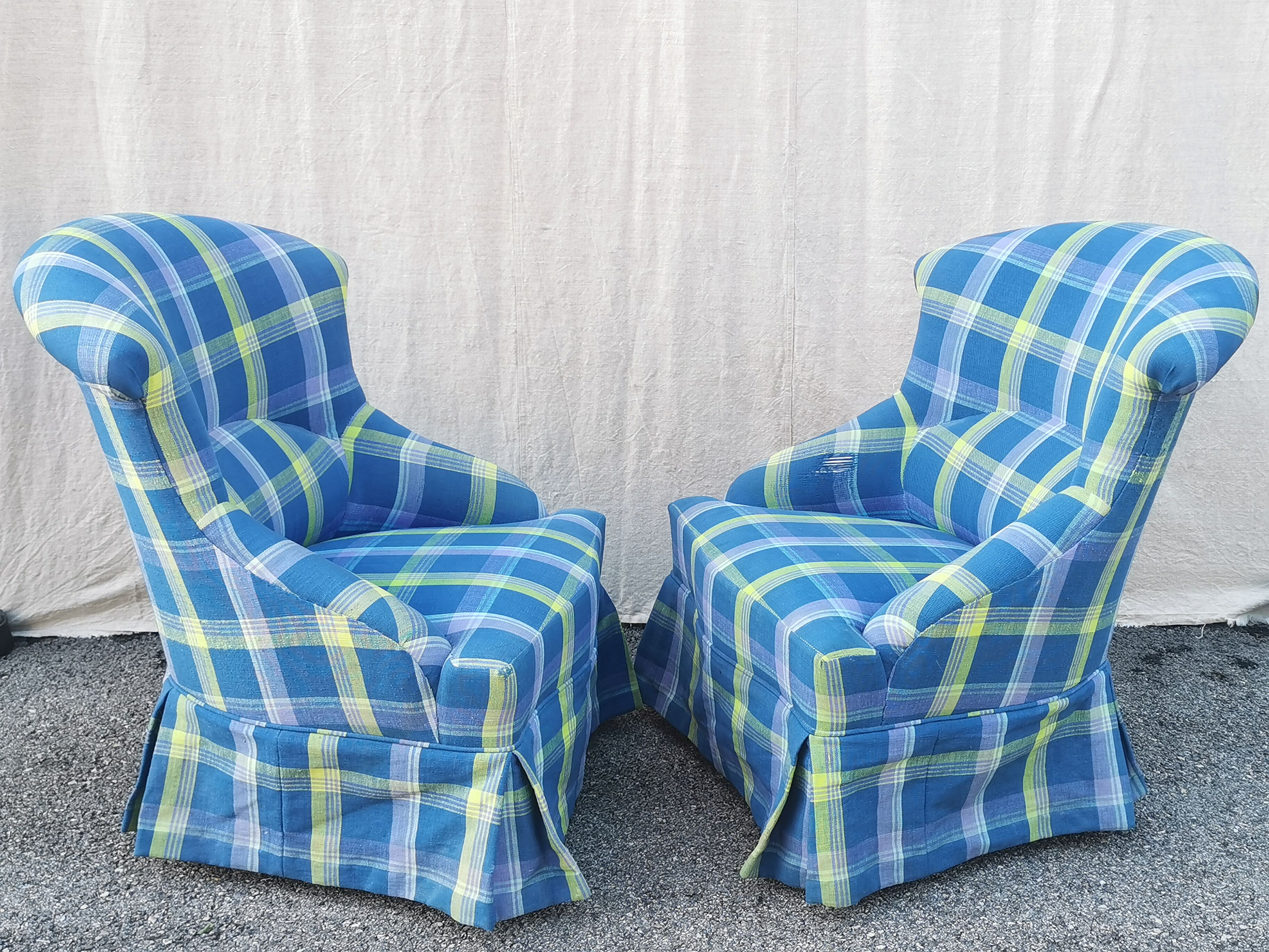 Paire de chauffeuses vintage