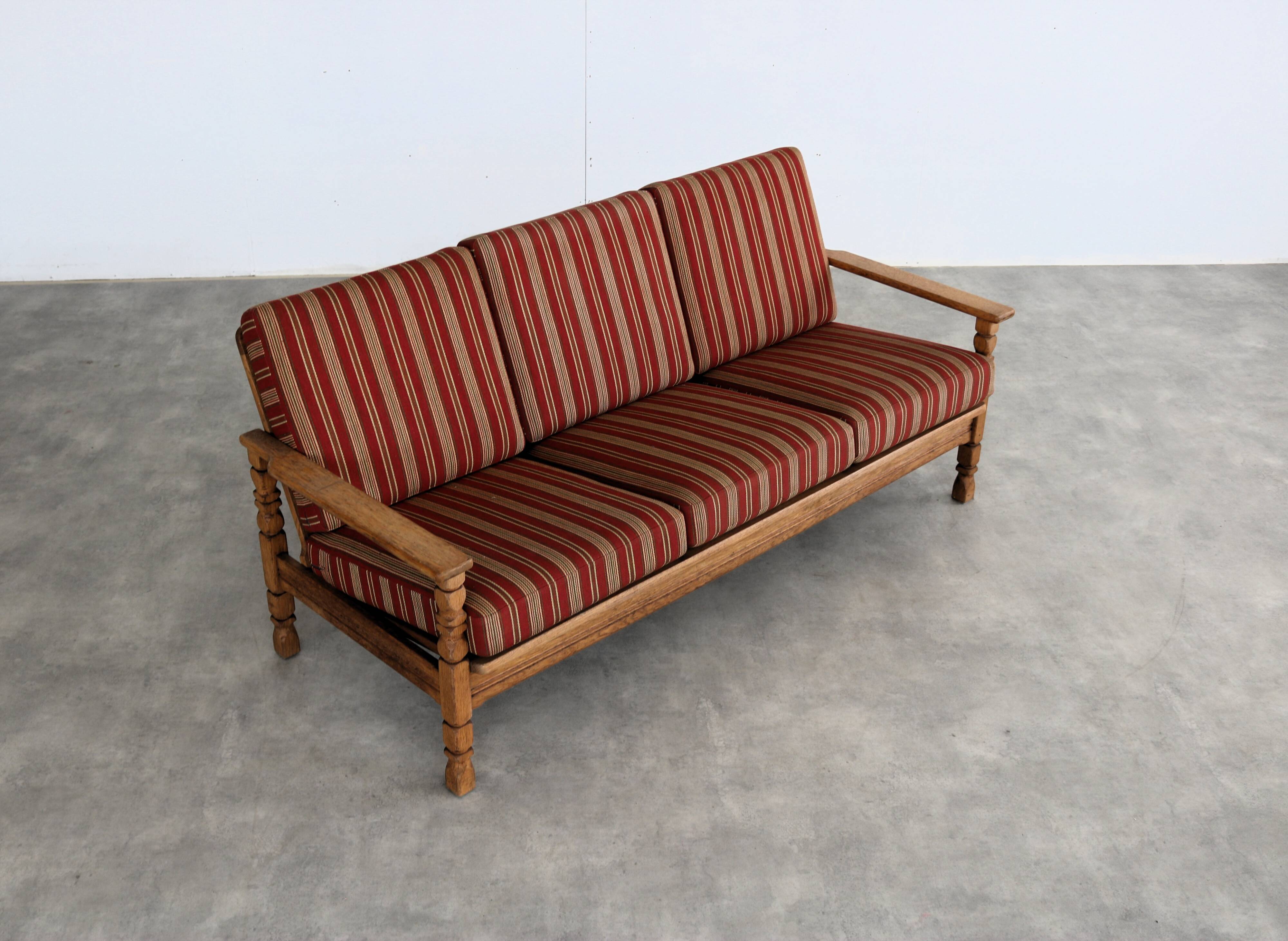 Brutalist sofa and chair set | vintage sofa | 1960s | oak.