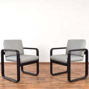 Mid-Century Leather Lounge Chairs by Burkhard Vogtherr for Rosenthal, 1970s