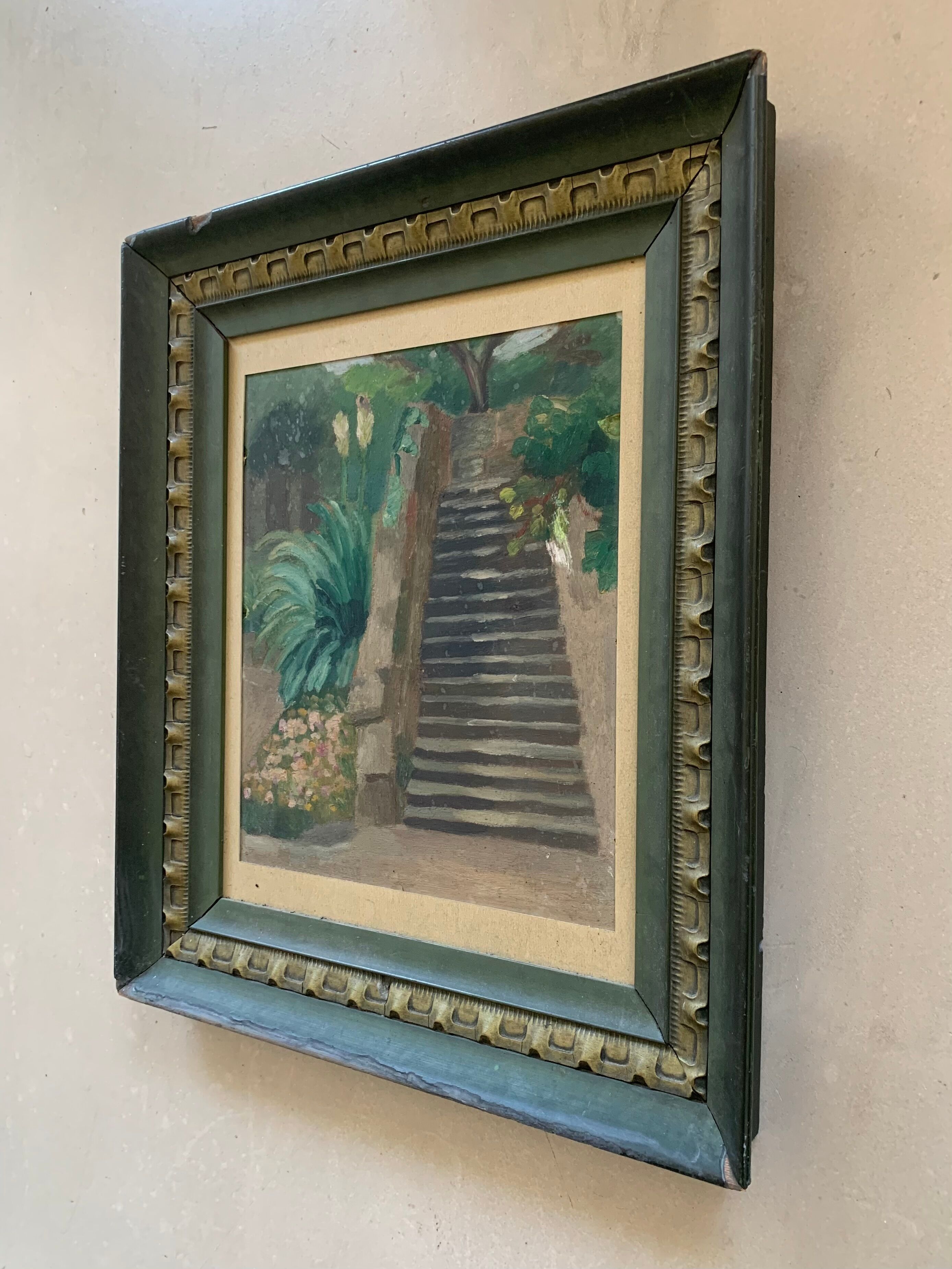 Tableau ancien, huile sur carton