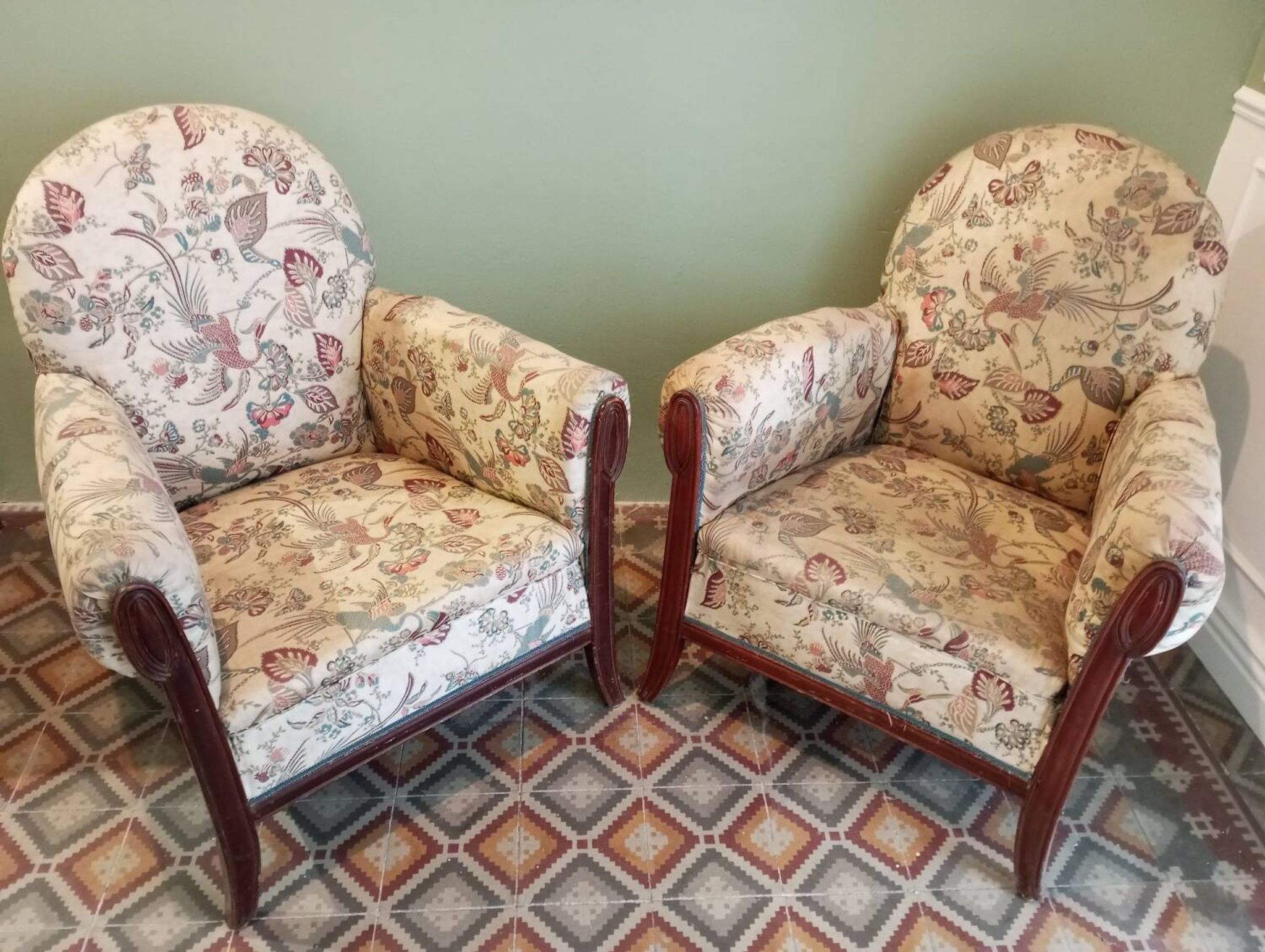 Pair of art deco armchairs