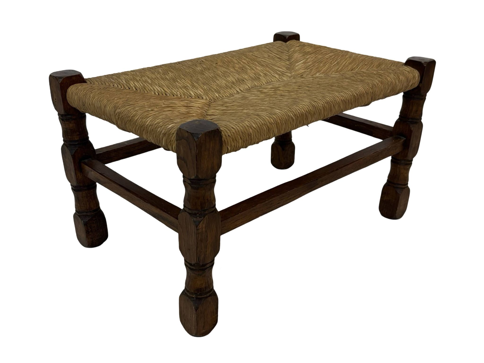 Tabouret vintage en rotin petit tabouret ottoman du milieu du siècle design années 60