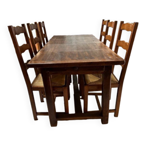 Table de ferme en chêne massif