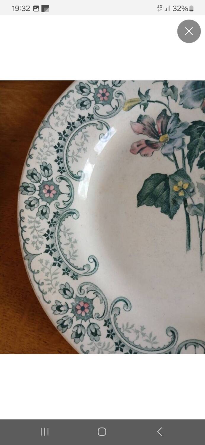7 old flat plates Terre de fer
