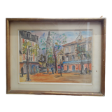 Watercolor painting Paris 1954 Jean Micas