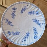Vintage Sarreguemines porcelain dessert plate with flowers