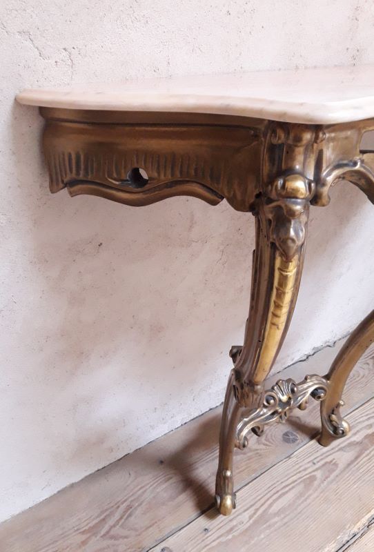 Gilded wooden console marble Louis XV style