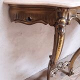 Gilded wooden console marble Louis XV style