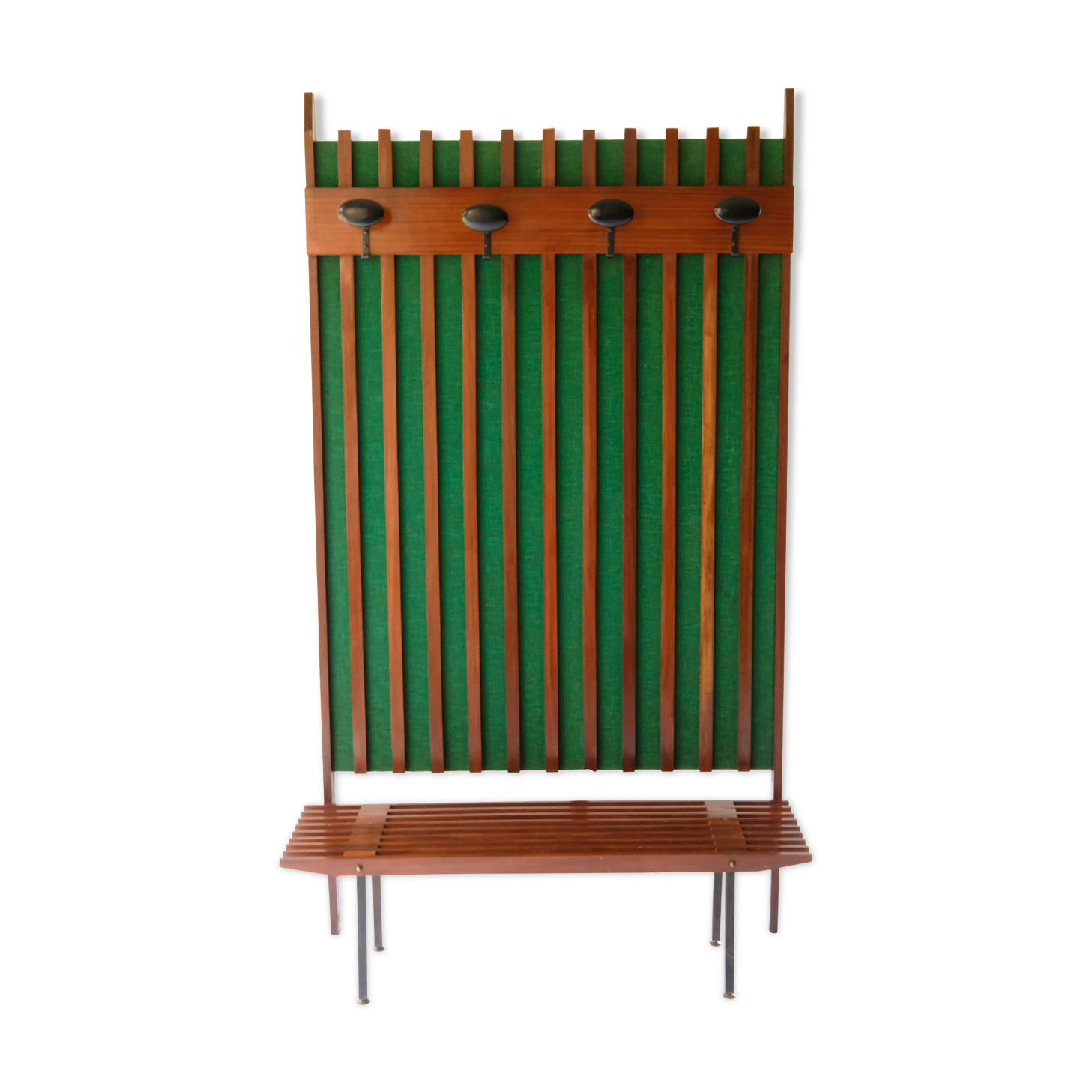 Vintage Wall-Mounted Hall-Stand with a Bench, Italy 1970's
