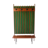 Vintage Wall-Mounted Hall-Stand with a Bench, Italy 1970's