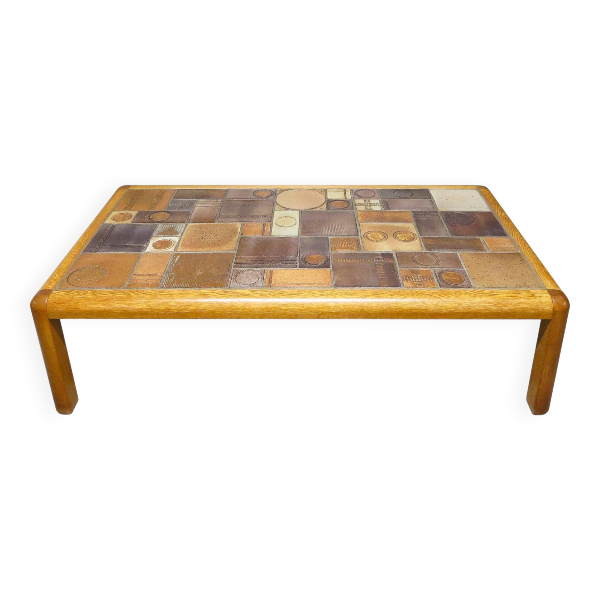 Danish coffee table with ceramic top, 1960s