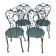 Set of 4 antique garden chairs in wrought iron from 1900.
