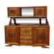 Large two-body buffet in walnut and black marble