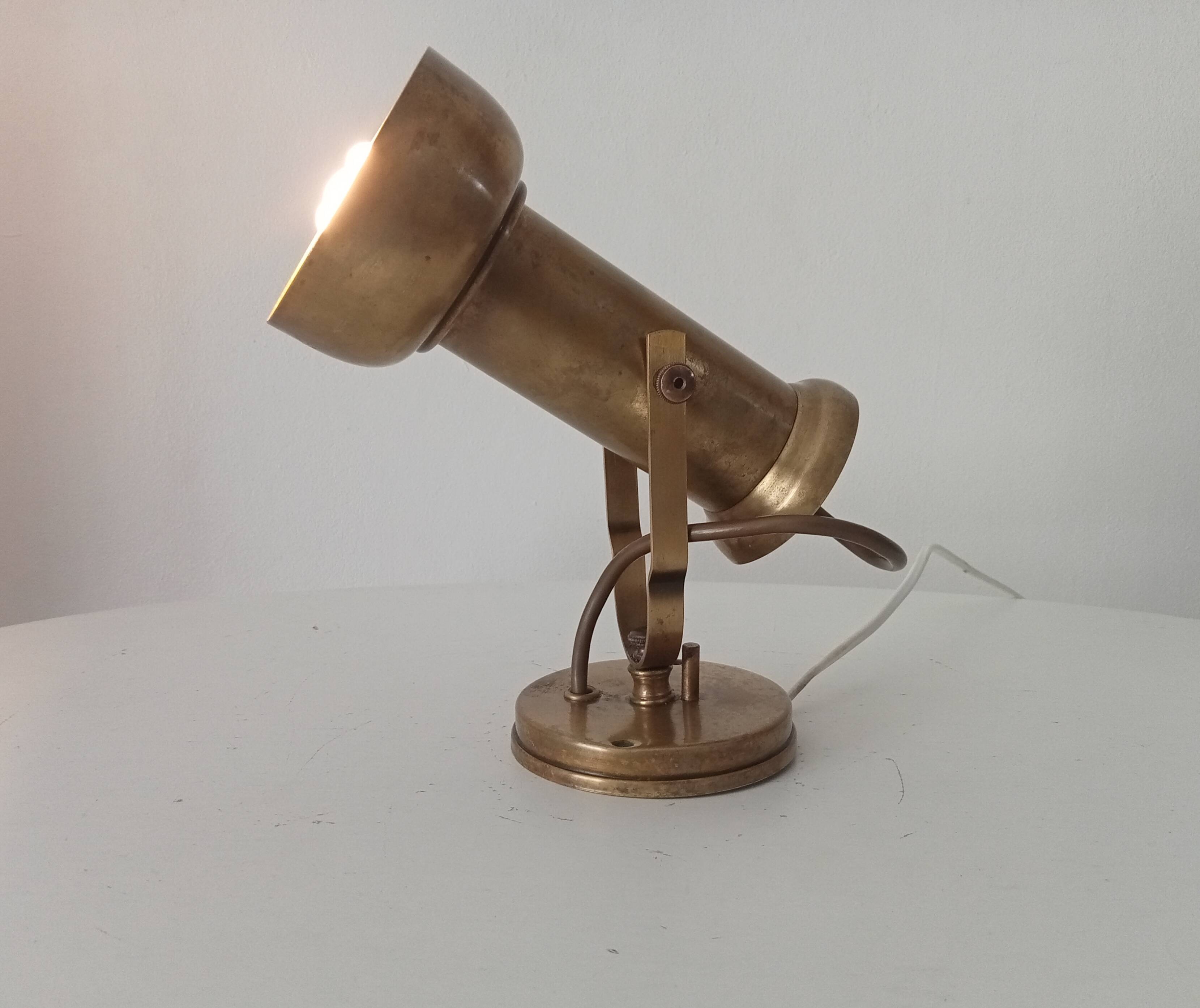 Pair of vintage wall sconces CVL in solid gold brass.