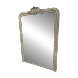Louis XV style mirror in wood and patinated stucco, 19th century