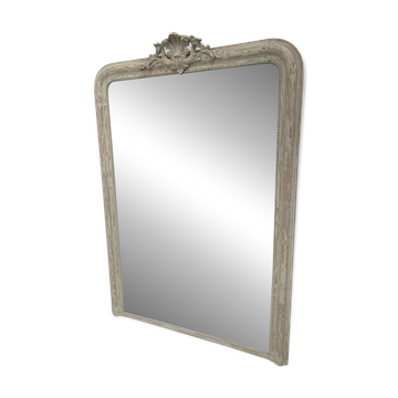 Louis XV style mirror in wood and patinated stucco, 19th century