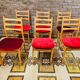 Set de 6 chaises tissu rouge 1960