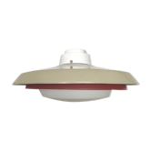 Ceiling lamp opaline glass and metal space age