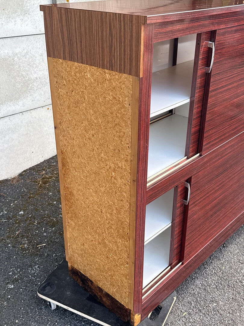 Vintage Partition Storage Unit – Organiser – Wooden Sliding Doors