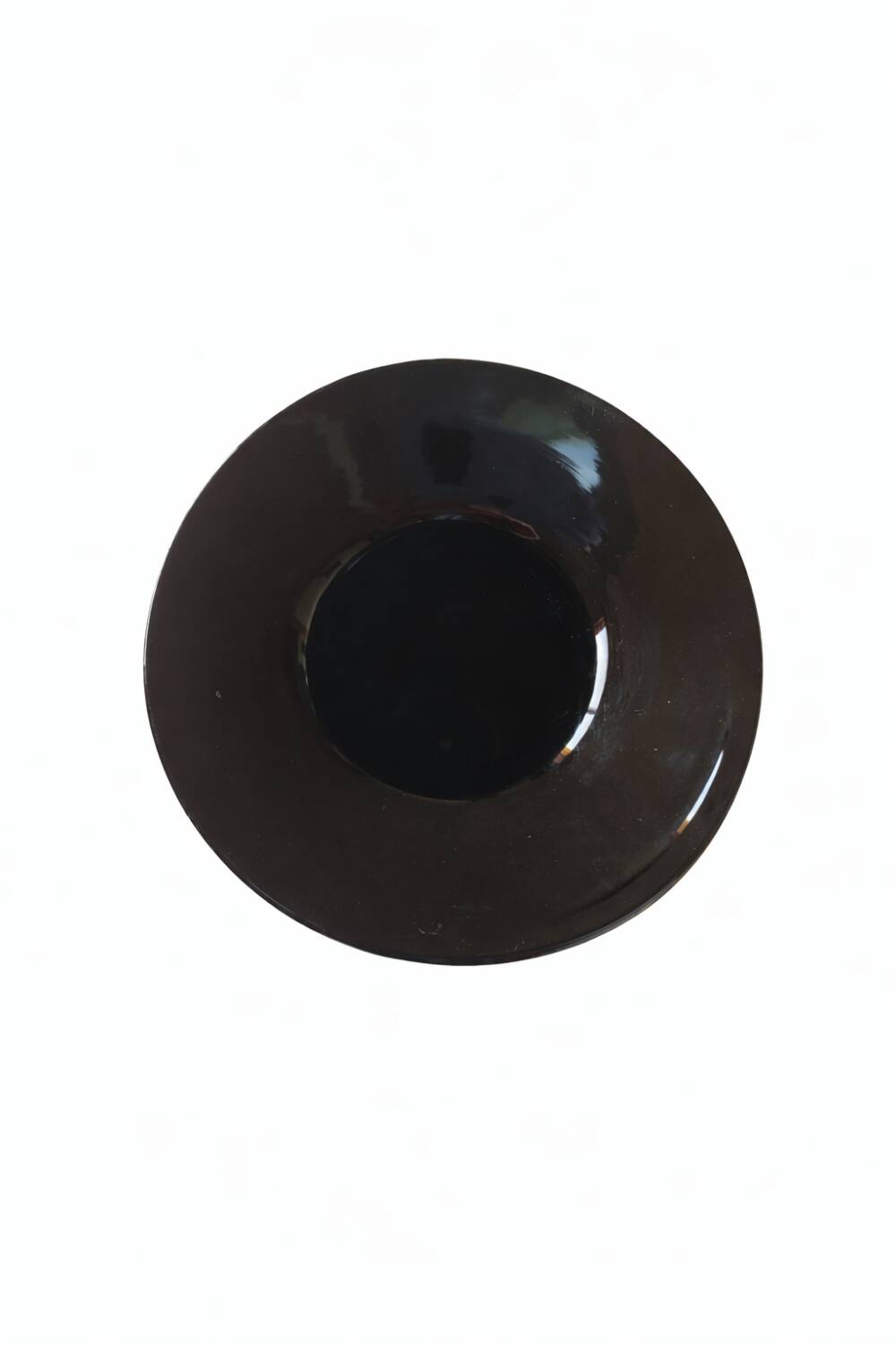 Italian vase in blown black glass & copper aventurine – 1960s