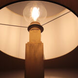 Hollywood regimental table lamp, Italy 70s, in brass paste restored with florentine gold brushed