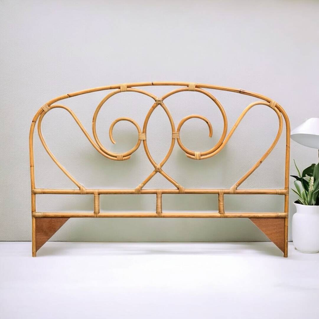 Vintage rattan headboard 1980