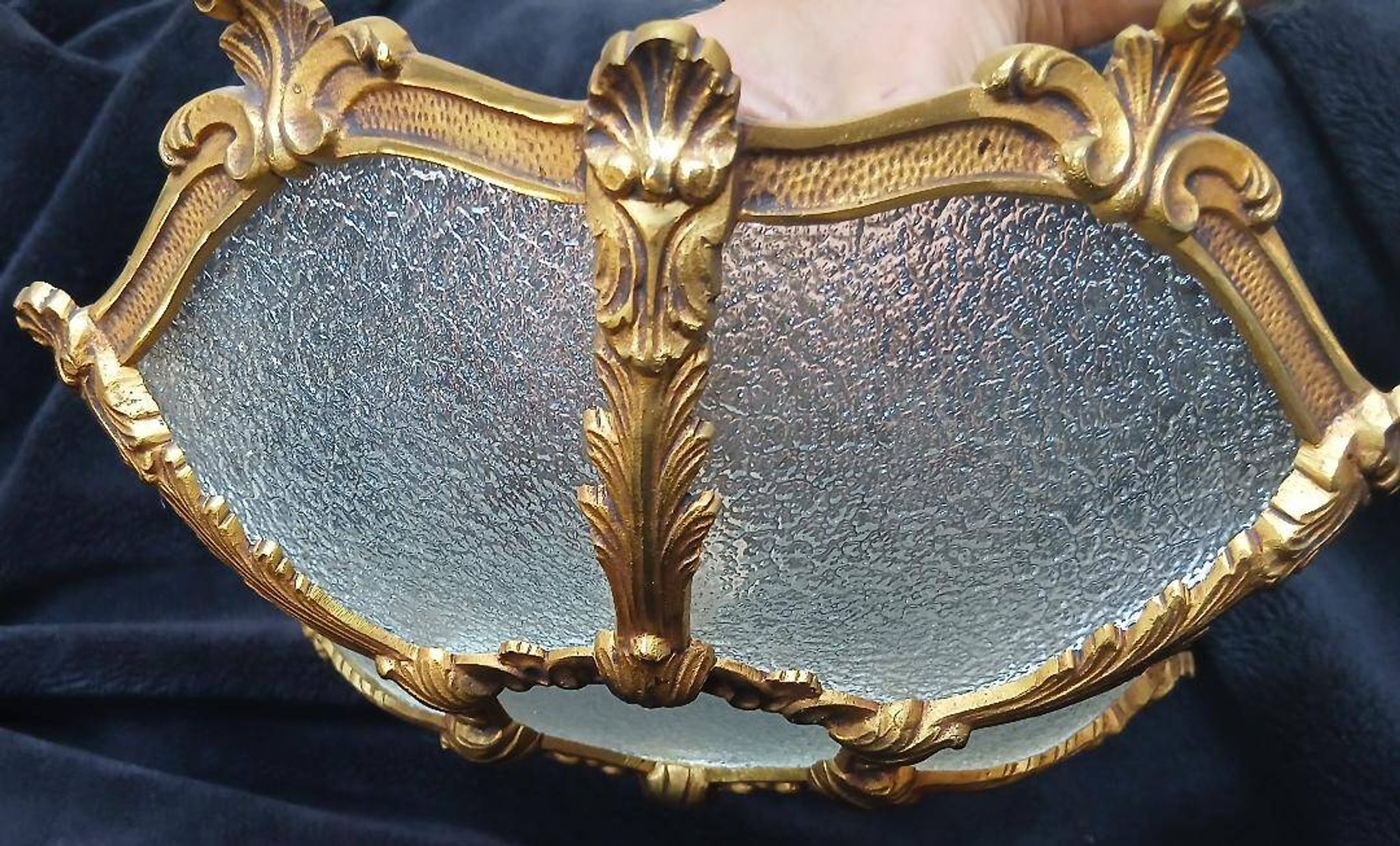 Bronze-gilt ceiling light and glass – Louis XV style